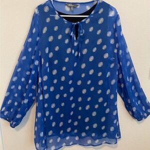 Ulla Popken Long Sleeve Semi-sheer Blouse